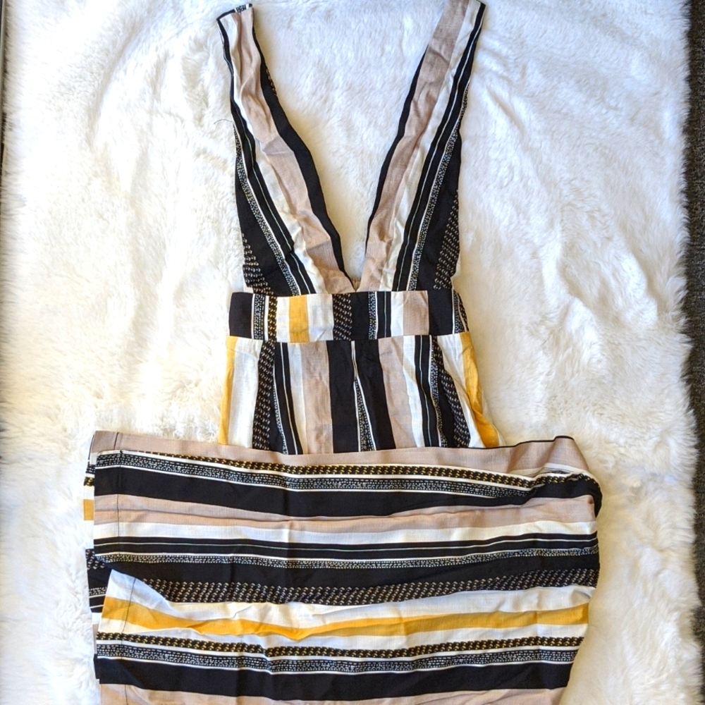 Timing Striped Jumpsuit Yellow Black and White Sizes Small & Large